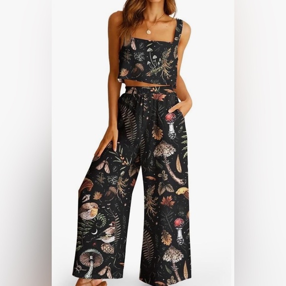 Pants - Mushroom Print Two Piece Pant Set